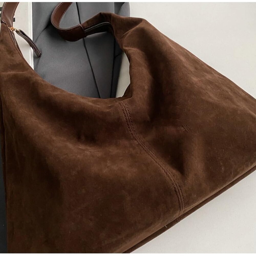 Suede Tote Bag Women Crossbody Purse Top-handle Travel Work Fashion - Picture 6 of 7